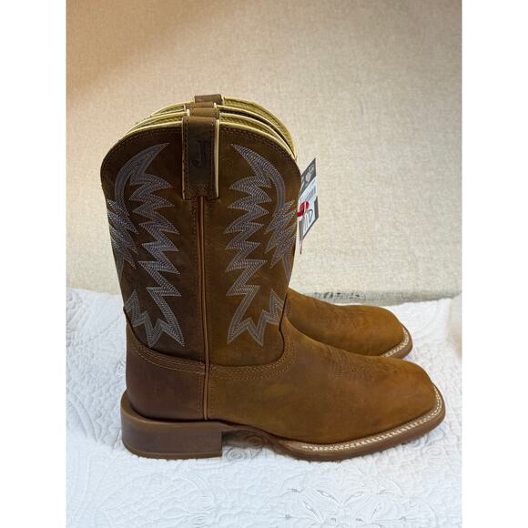 Justin Men\'s Brown 11D NWT Big Bucks Western Cowboy Leather Riding Work Boots